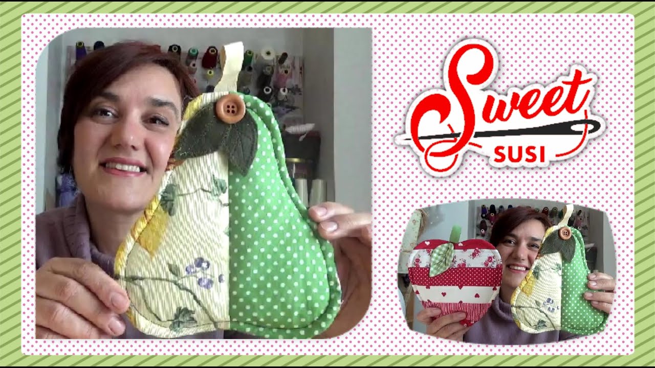 🍐 Presina PERA con ritagli di tessuto - CARTAMODELLO GRATIS Tutorial per Principianti