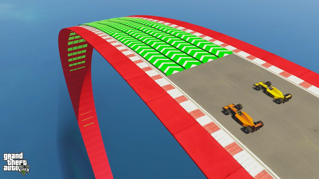 GTA 5 🐸 Insane Most Curved Speed Boost Ever – Red Bridge Madness