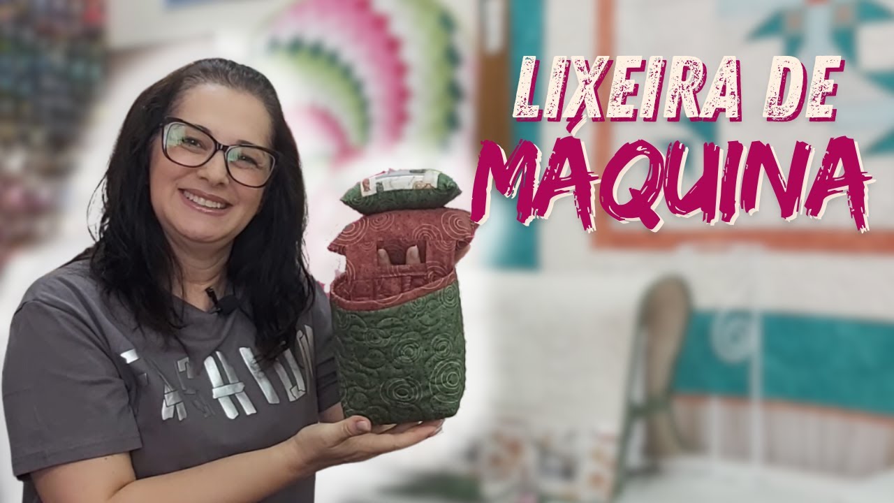LIXEIRA para MÁQUINA de COSTURA |  Passo a passo Lixeirinha de mesa - Kit Organizador de costura