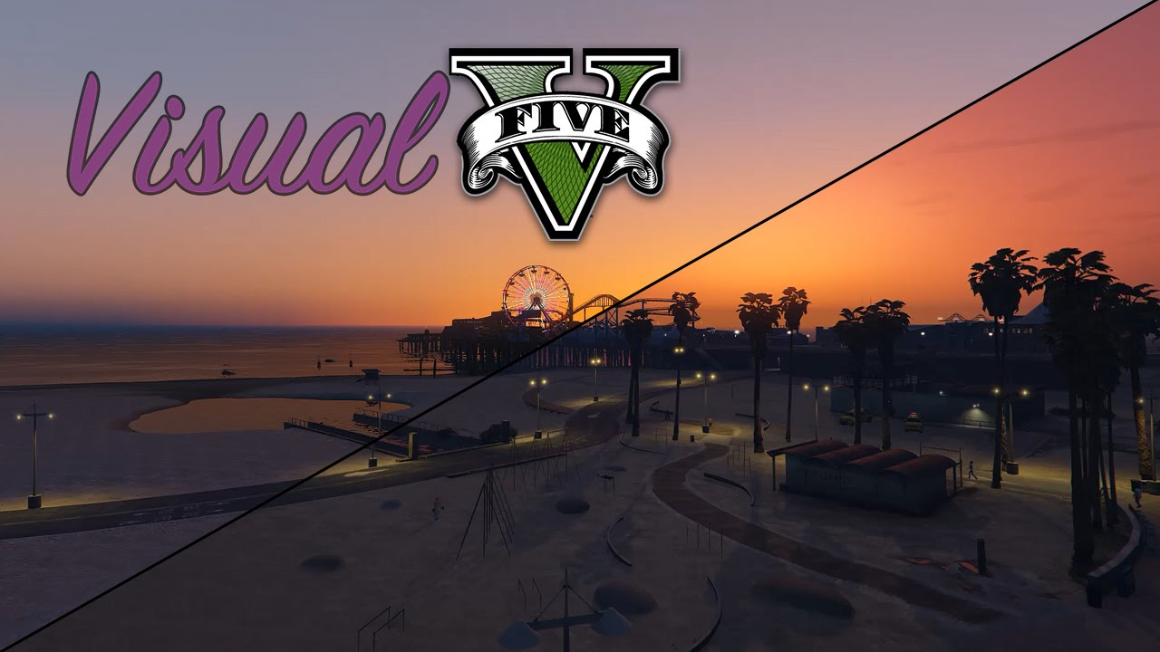 Grand Theft Auto V: Official VisualV Mod Graphic Comparison