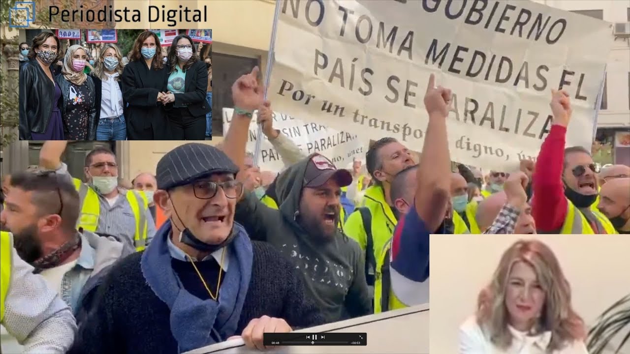 La vicepresidenta Yolanda Díaz, recibida a huevazos por los camioneros: «¡Fuera comunistas!»