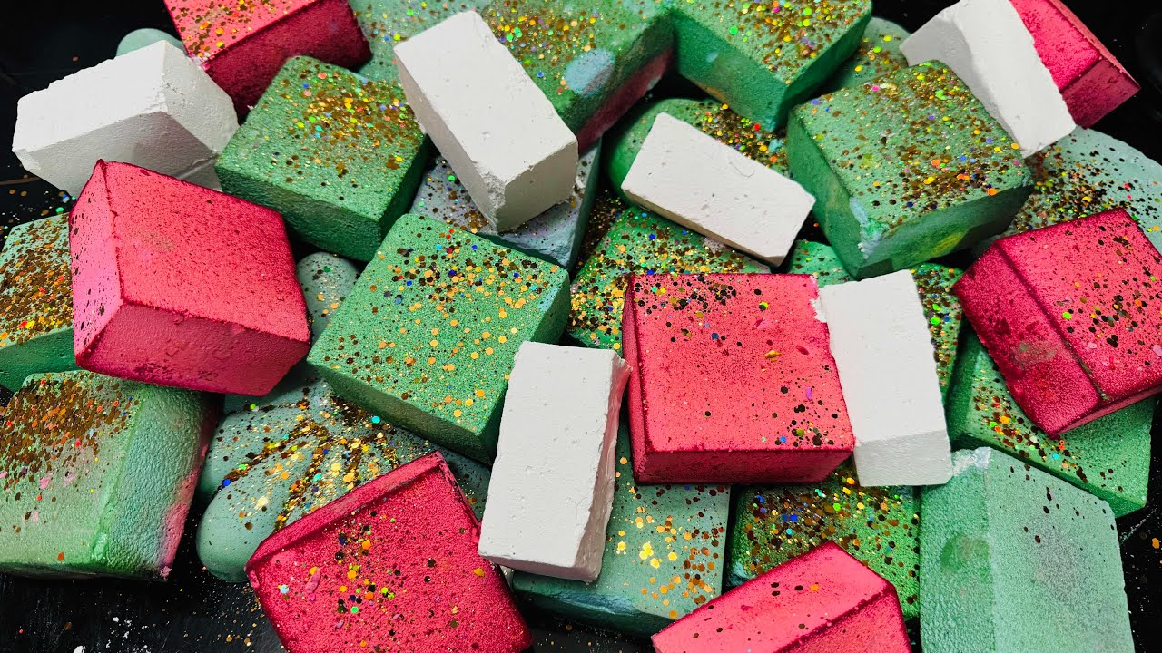 Green Dyed Chalk ASMR Crush | Oddly Satisfying ASMR 