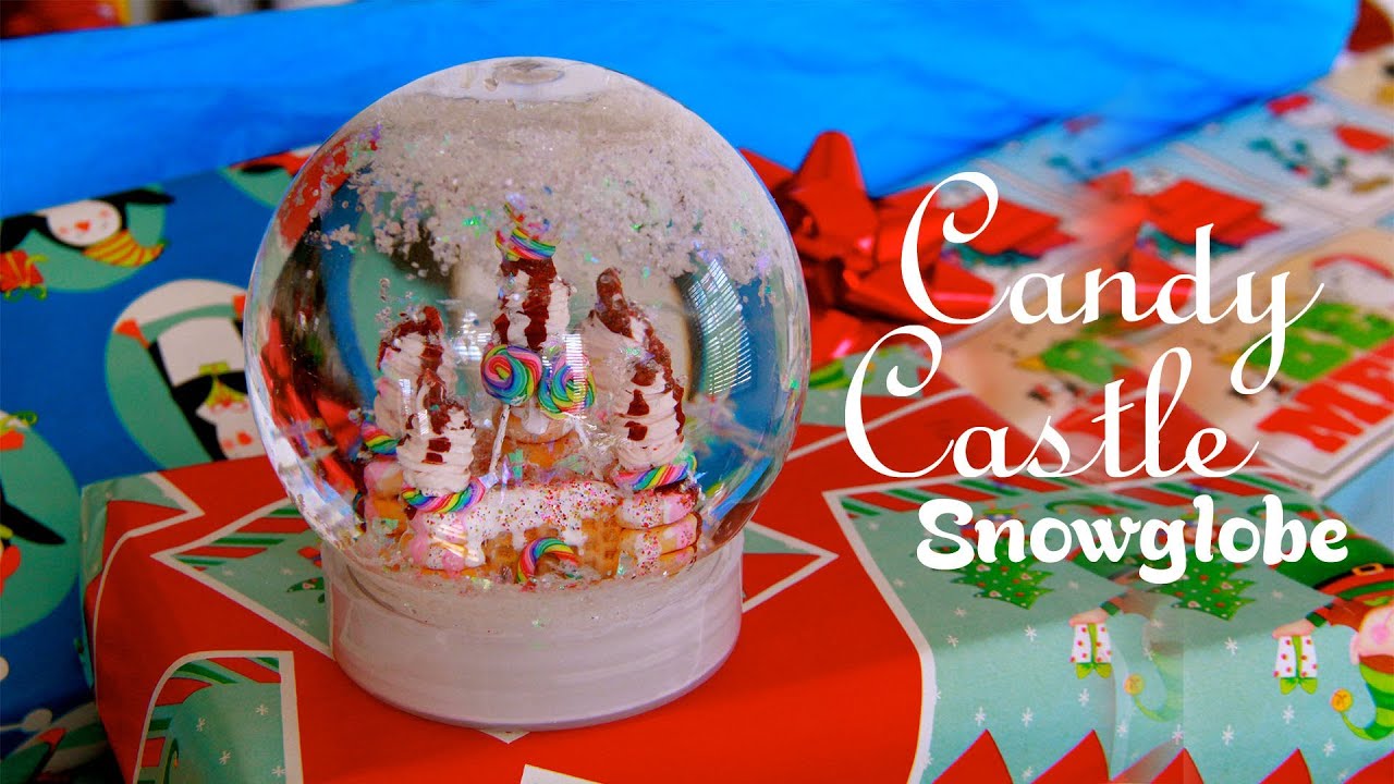 Candy Castle - How To Make A Miniature Gingerbread House Snow Globe - DIY