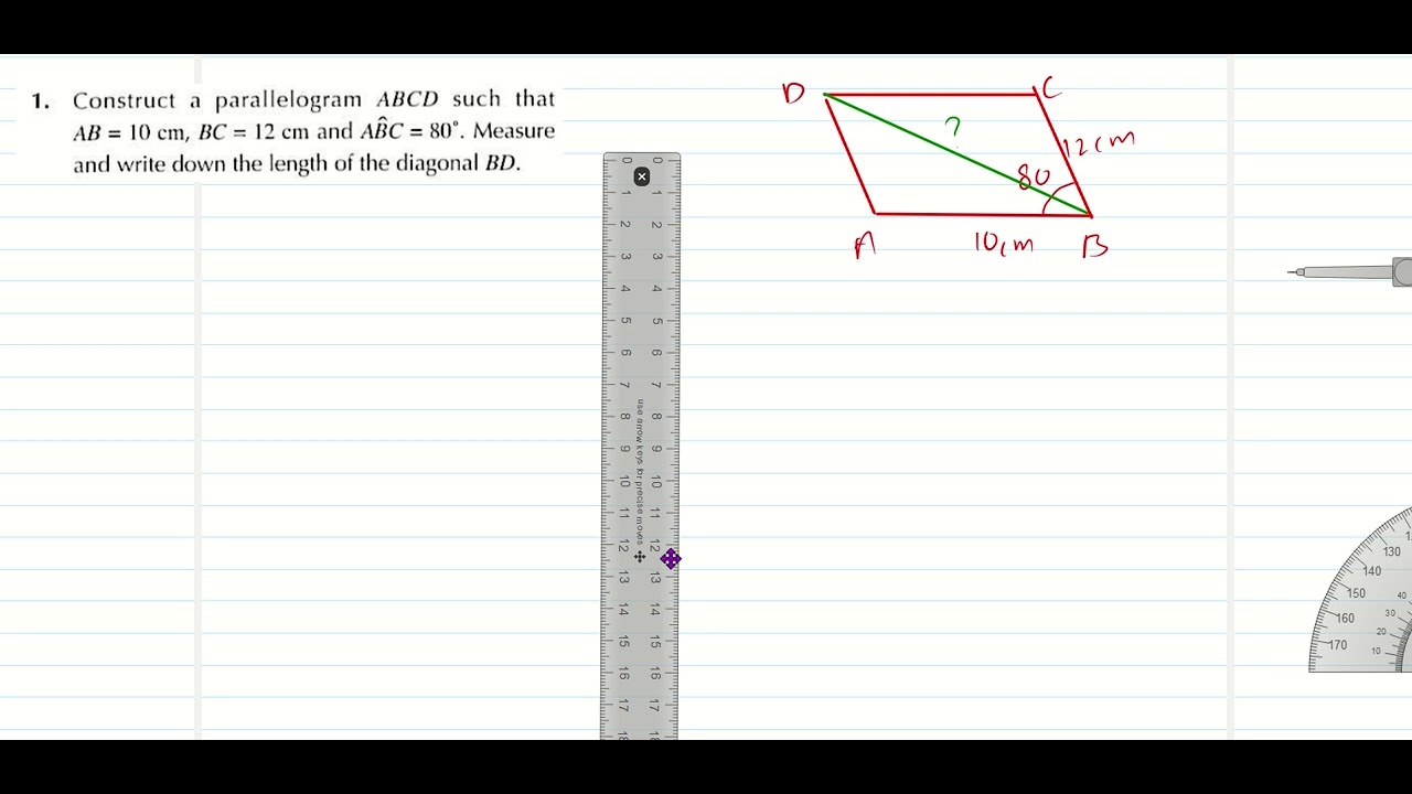 Q1 EX 12B Chapter 12 Geometrical Construction pg 310 O level math D1 math OXFORD NEW SYLLABUS MATHEM