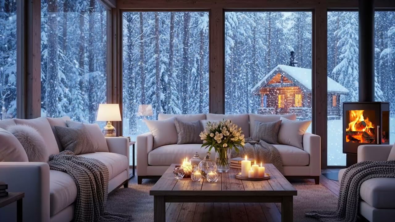 Soothing Piano with Cozy Fire Ambience | Stress Relief & Calm Mind