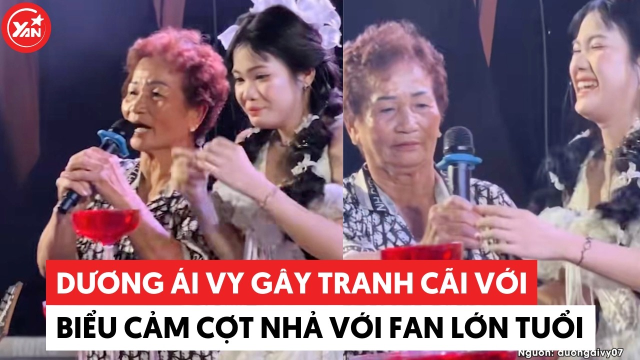 Dương Ái Vy gây tranh cãi với biểu cảm cợt nhả khi tương tác với fan lớn tuổi #duongaivy