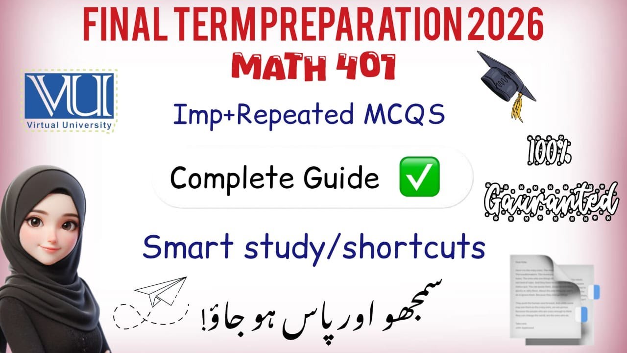 MTH401 Differential Equations Final Term Preparation 2025, 26 Most Important Repeated MCQ Past Paper