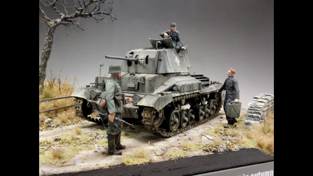 a small street in autumn - Tank Scalemodel diorama