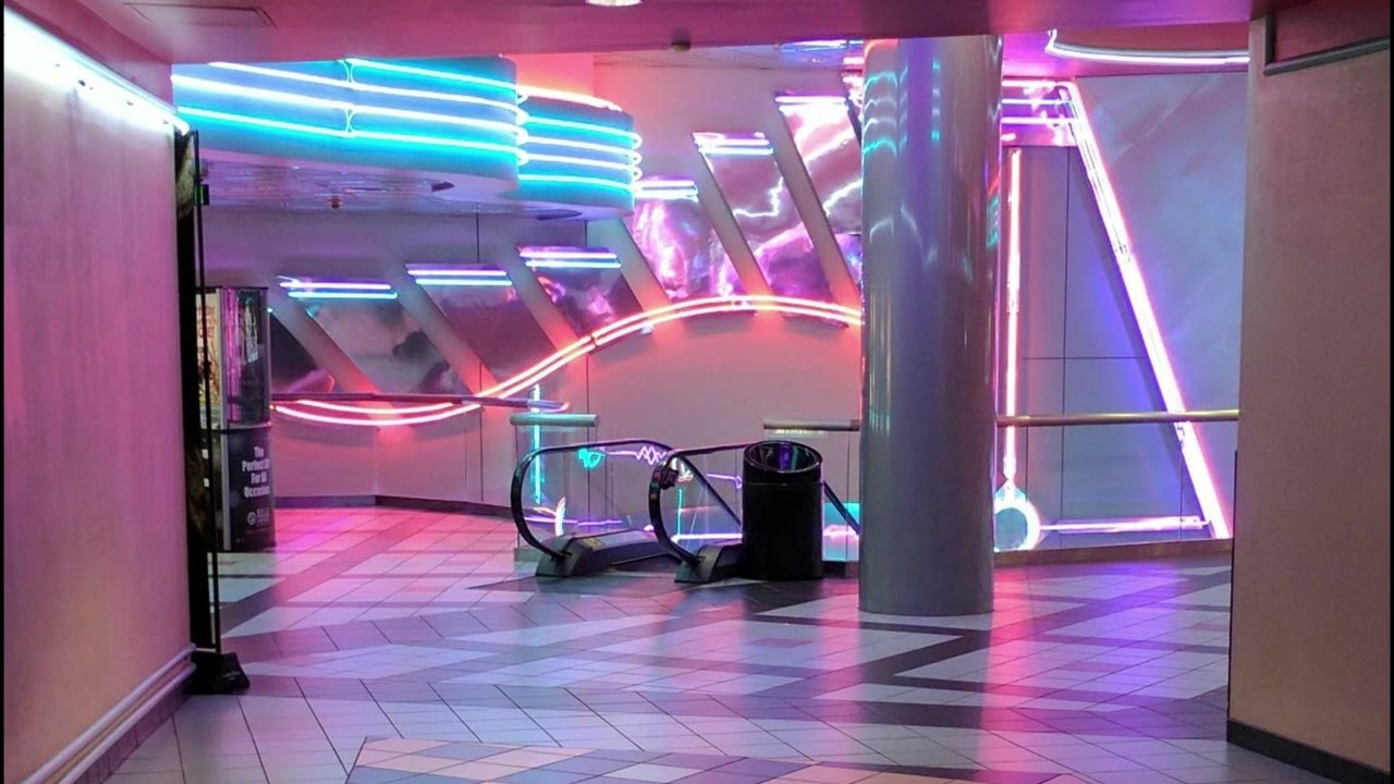 out of touch but its playing in an empty shopping mall