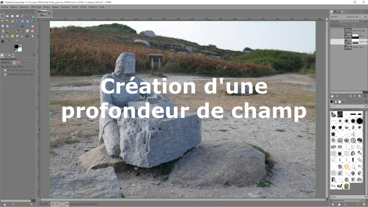 GIMP : créer une profondeur de champ