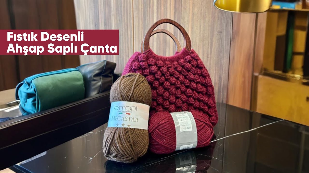 Havva Tatar'ın Anlatımıyla Etrofil Megastar Fıstık Desenli Ahşap Saplı Çanta 👜