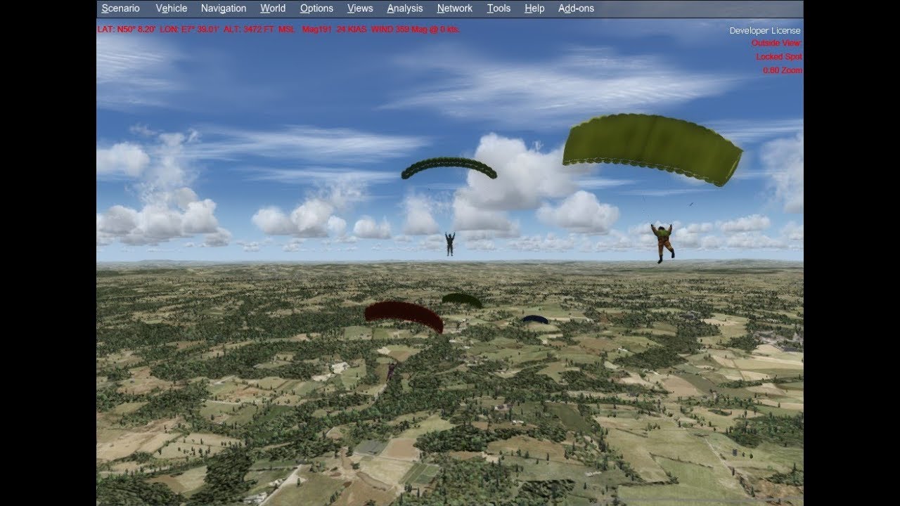 Parachute jumps in Prepar3D with PayloadManagerX