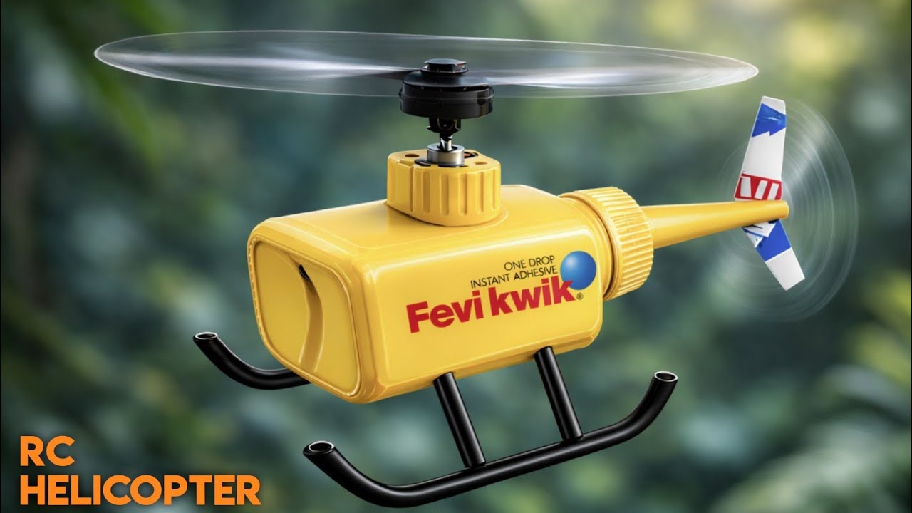DIY Flying Electric Helicopter Toy - Fevikwik Bottle Hack