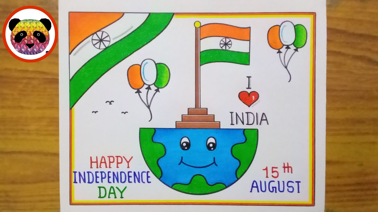 Independence Day Drawing / 15 August Drawing / Independence Day Poster Drawing / Indian Flag Drawing