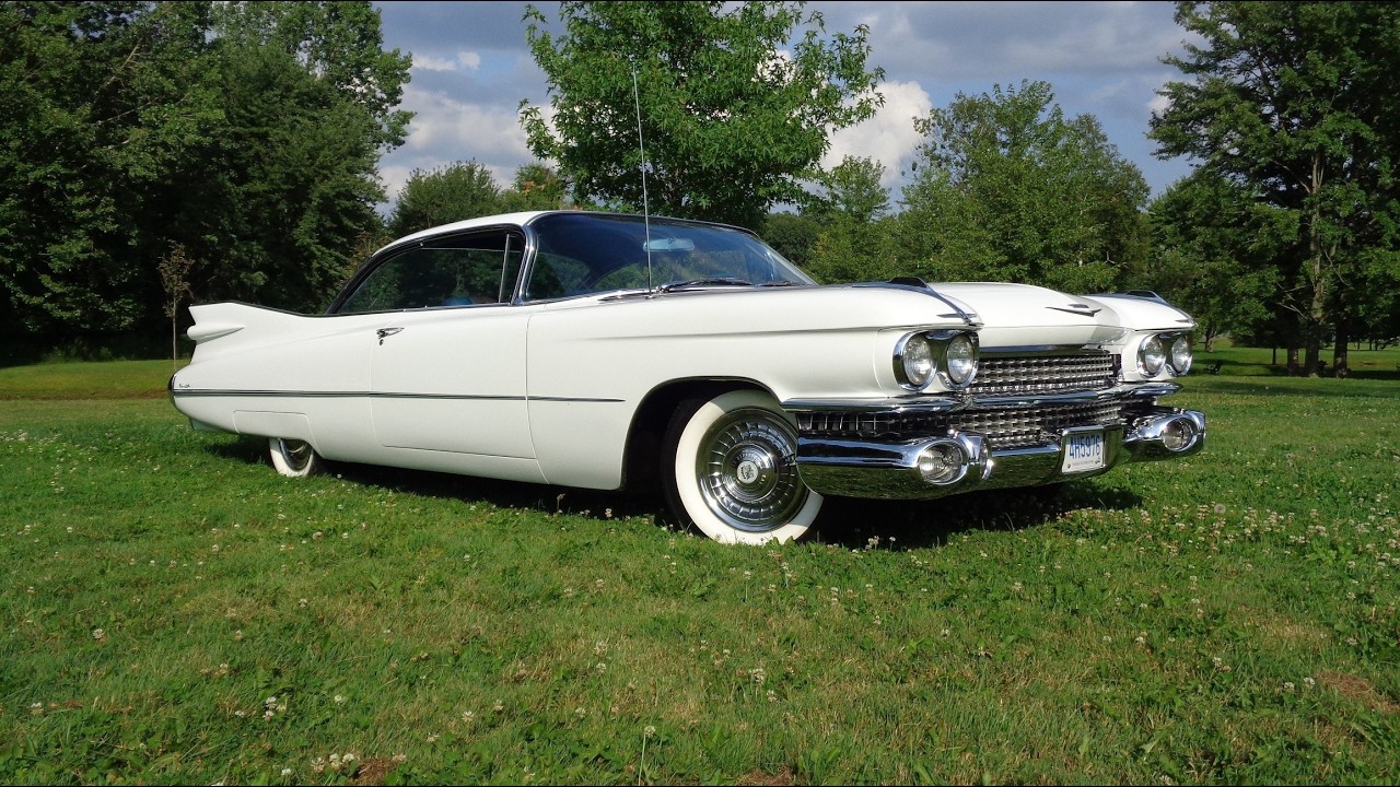 1959 Cadillac Coupe DeVille 2 Door in White & Ride on My Car Story with Lou Costabile