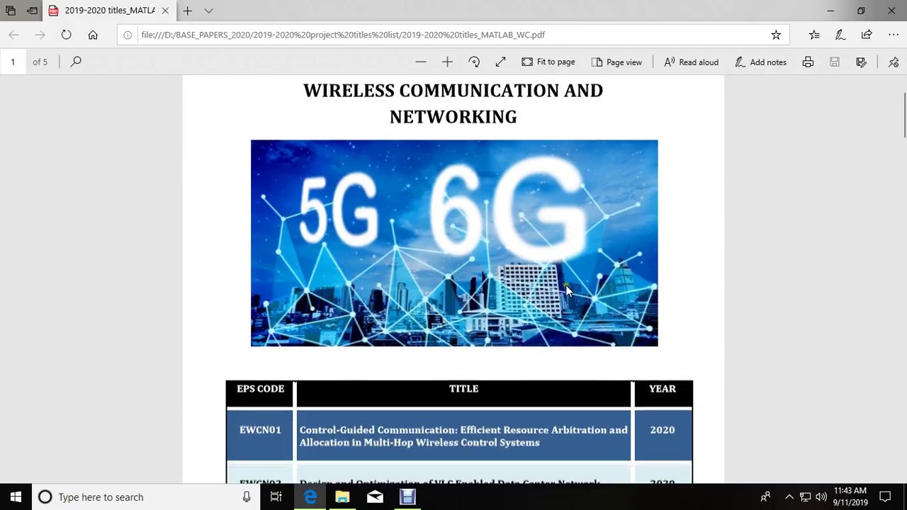 IEEE 2019-2020 project titles Wireless communication and networking - MATLAB
