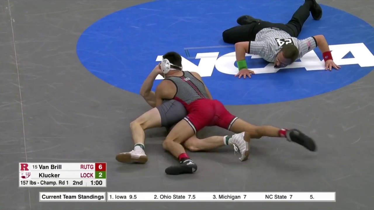 2018 NCAA Wrestling 157lbs: John Van Brill (Rutgers) fall Alex Klucker (Lock Haven)
