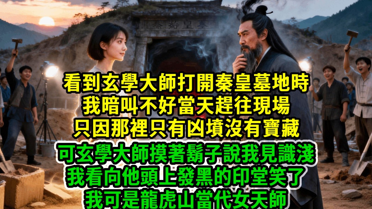 看到玄學大師打開秦皇墓地時，我暗叫不好當天趕往現場，只因那裡只有凶墳沒有寶藏，可玄學大師摸著鬍子說我見識淺，我看向他頭上發黑的印堂笑了，我可是龍虎山當代女天師！#風起雲湧 #爽文