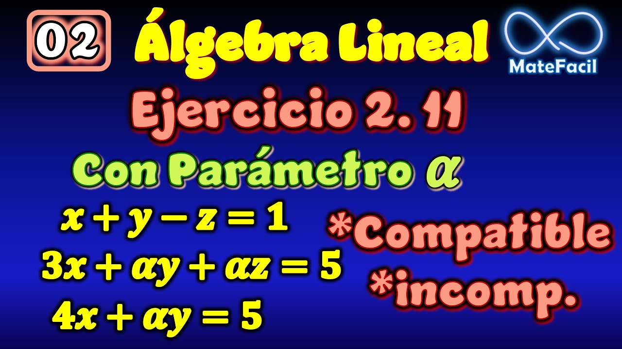 02.11 Sistema 3x3 con parámetro: Compatible, incompatible, etc | Álgebra Lineal