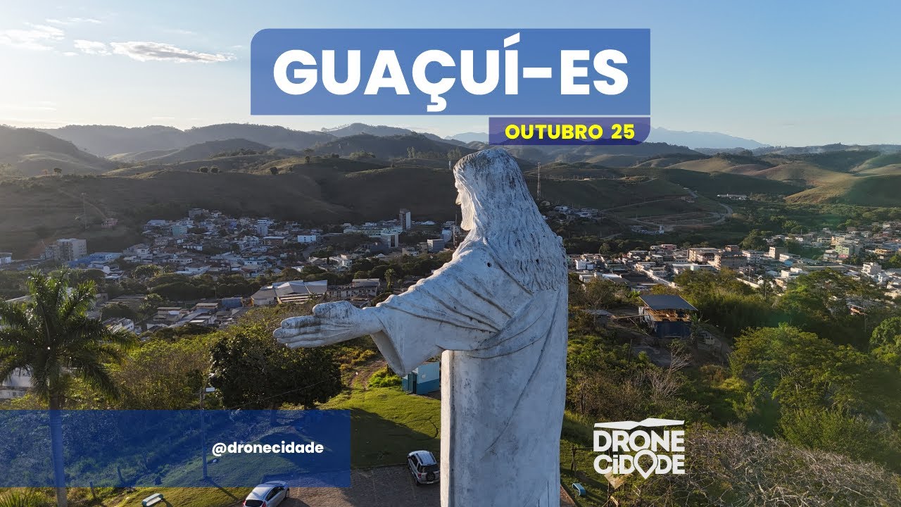 Guaçuí - ES | Por do Sol | Cristo Redentor | 2025 | @dronecidade