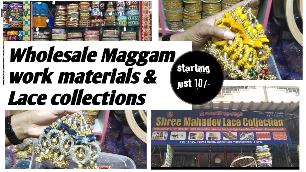 Best Lace collections and Maggam work materials in Vizag #Purnamarket #vizag