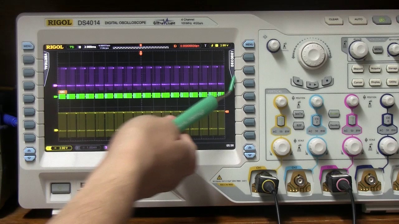 Vbe 022: Decodifica&ccedil;&atilde;o I2C no Rigol DS4014