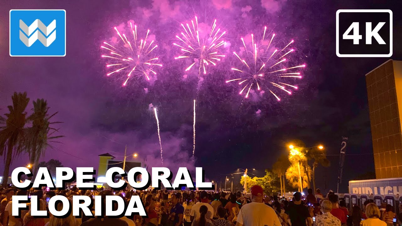 [4K] Cape Coral & Fort Myers Florida 🇺🇸 4th of July Fireworks Celebration 🎆 Independence Day