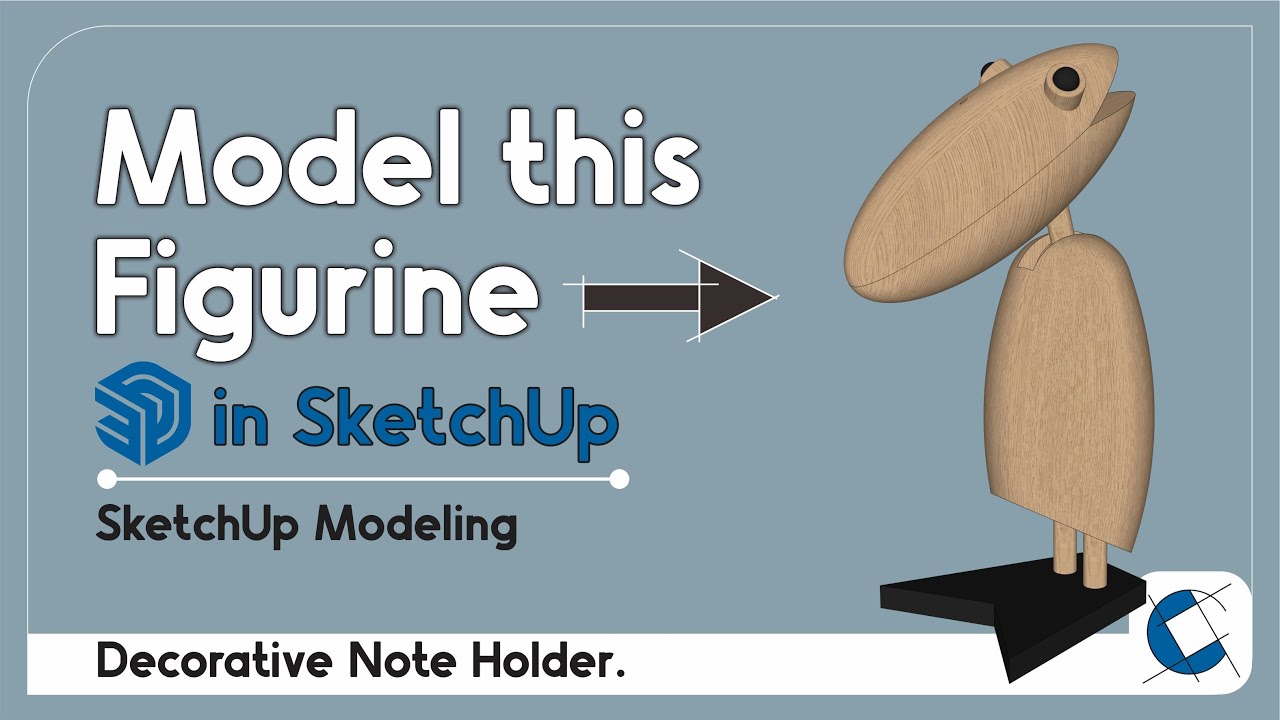 How to Model a Wooden Bird Sculpture in SketchUp | Beginner Modeling Tutorial #sketchup_core