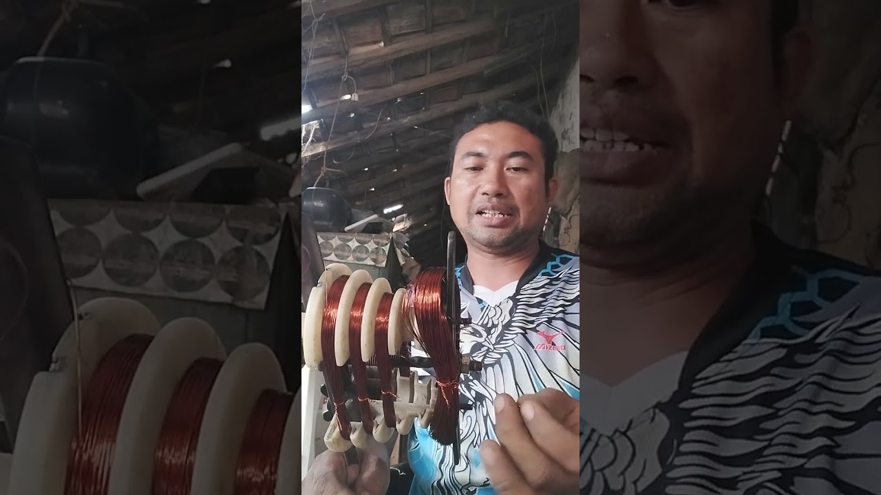 #menggulung pompa air Shimizu dengan mesin