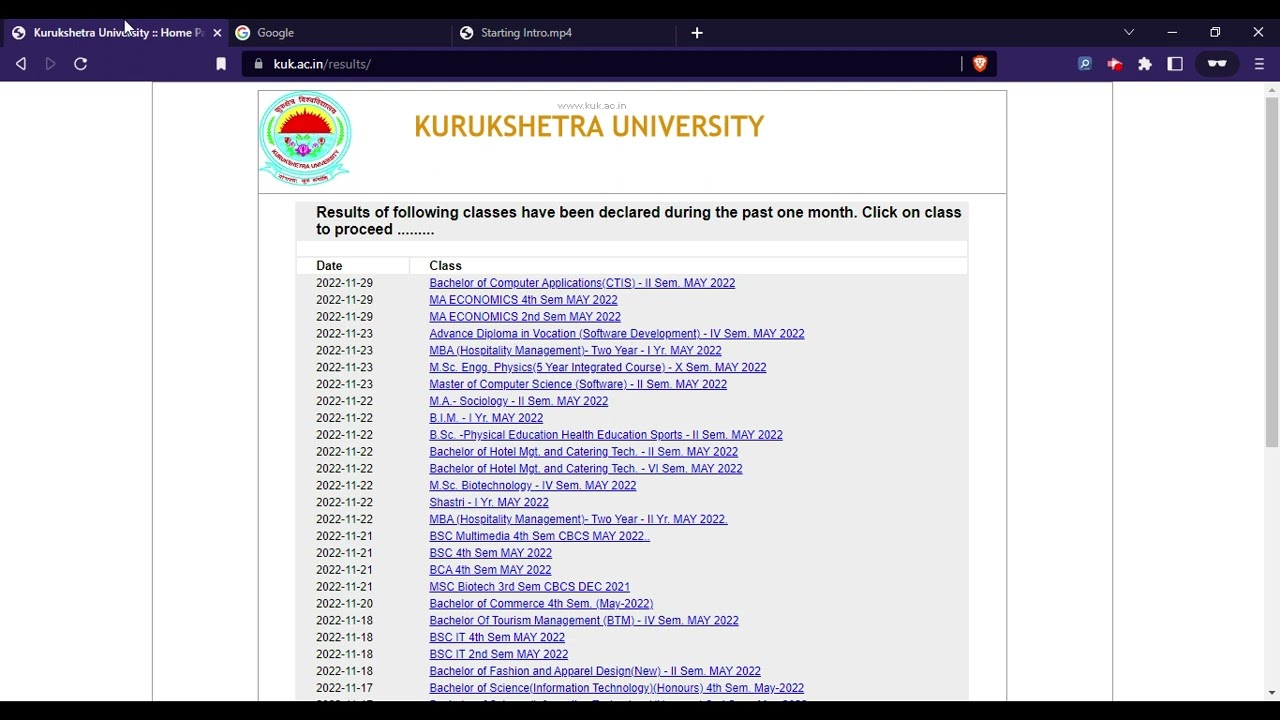 KUK Result 2022 (Declared) - Check Kurukshetra University 2022 UG, PG Sem Results Here