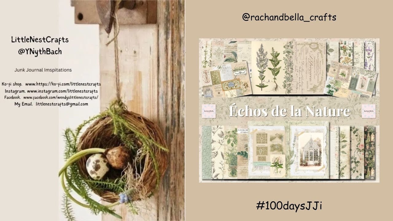 #100daysJJI -100 days of junk journal ideas - Echos De La Nature - Craft along 2