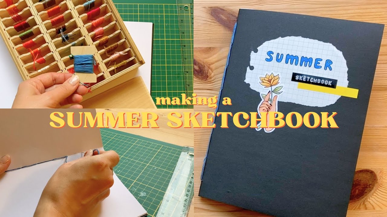 Making a Summer Sketchbook 🌻 Beginner Sketchbook Binding 📓