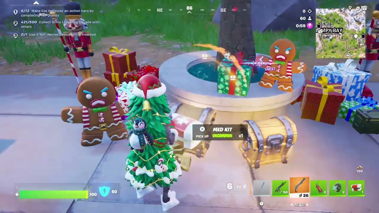 Fortnite Winterfest Zero Builds Battle Royale Squad Gameplay - Took the L 