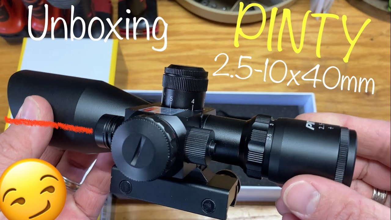 Прицел Pinty 2,5-10x40 мм Mil-dot с красным лазерным прицелом (распаковка, первые впечатления и у...