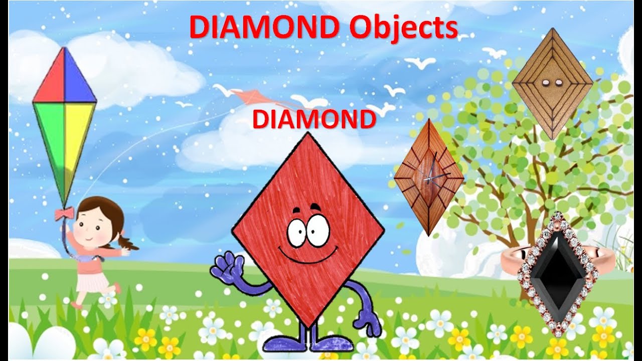 Diamond shape with real objects | Diamond shape | pictures with Diamond shape | Diamond | #EToddlers