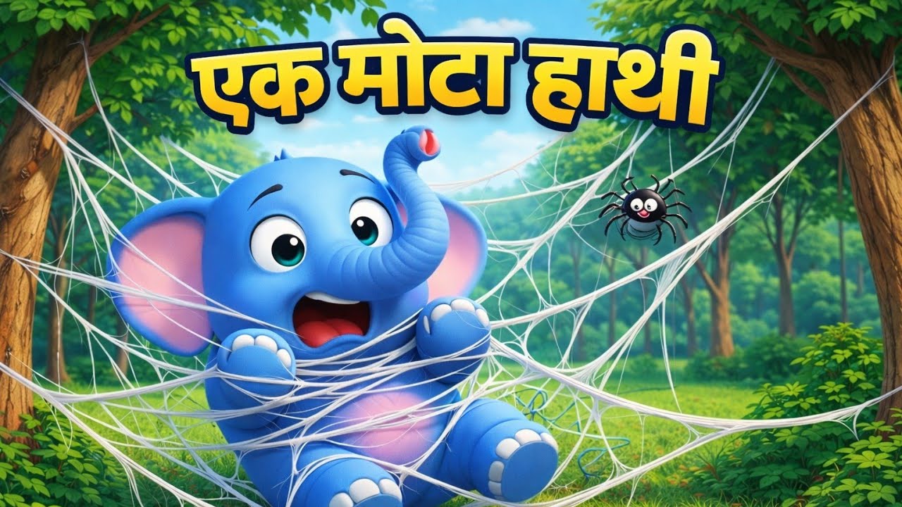 एक मोटा हाथी घूमने चला 🐘 | Funny Hindi Nursery Rhyme | BW RHYMES #cartoon