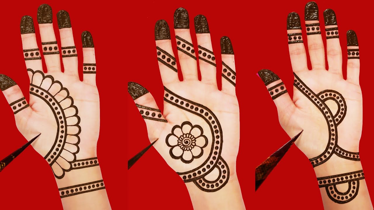 Holi Special Mehndi Designs - Front Hand Mehndi Designs - Easy Gol Tikki Mehndi - Mehandi Ke Designs