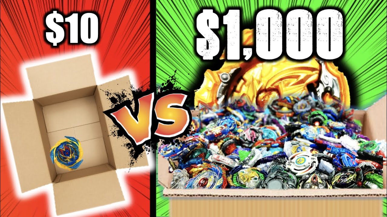 $10 Beyblade Mystery Box VS $1000 Beyblade Mystery Box!!