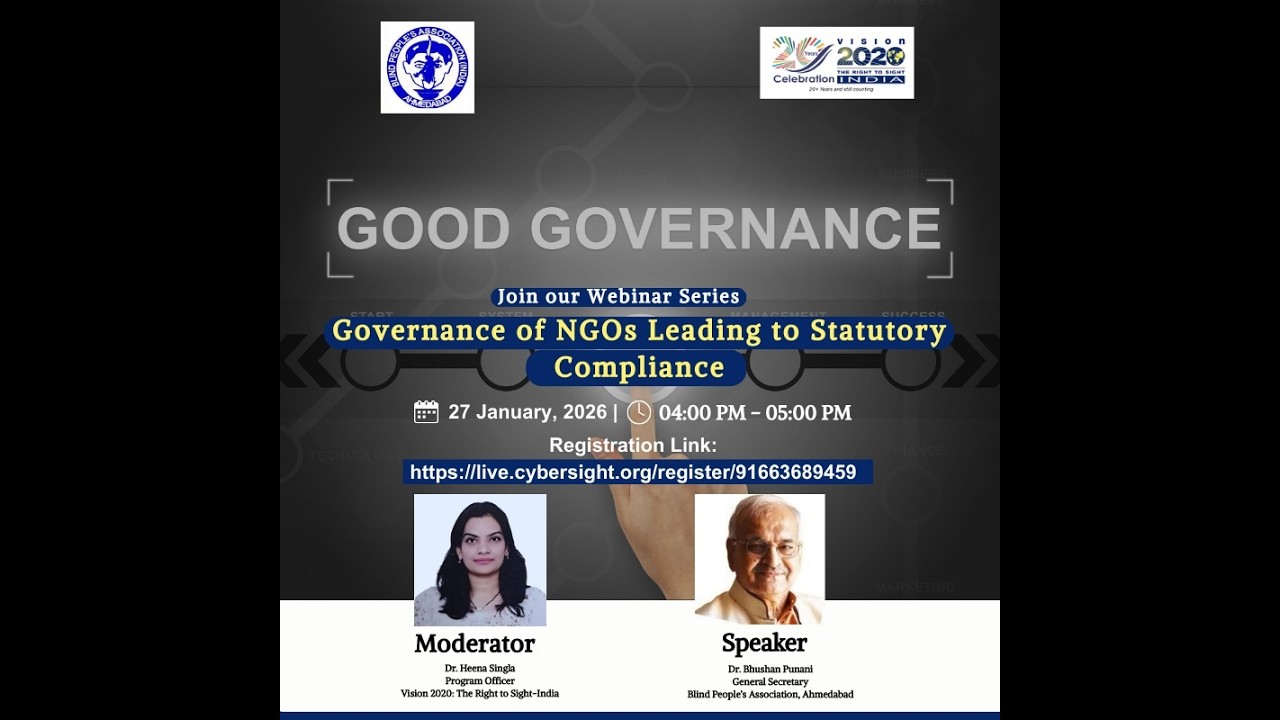 Governance of NGOs leading to #statutorycompliance  - a webinar organised by #vision2020 India