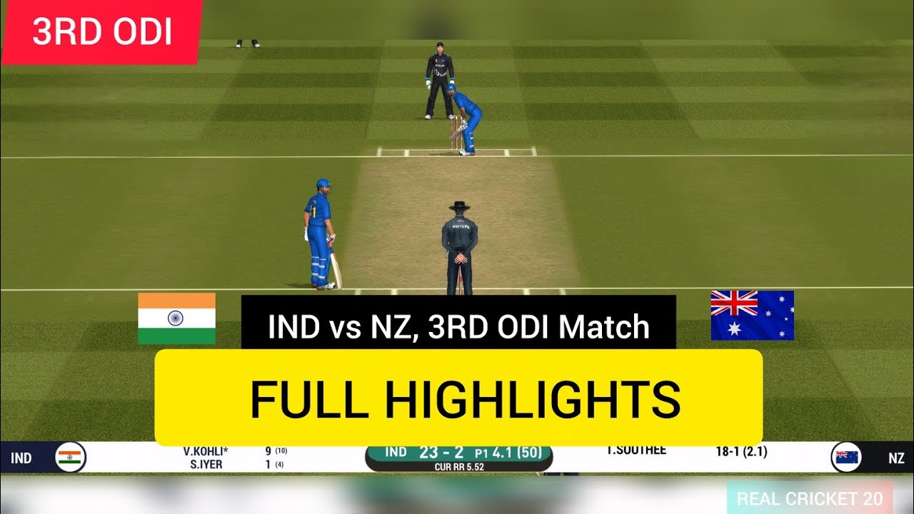 India vs New Zealand 3rd ODI Highlights | IND vs NZ 3rd ODI Highlights | Real Cricket 20 Gameplay