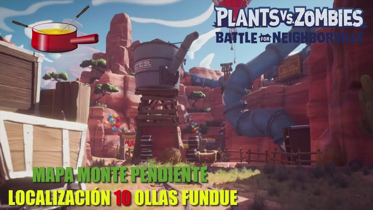 Plantas Vs Zombies: BFN -Mapa Monte Pendiente- Guía/Localización 10 Ollas Fondue -En Español HD