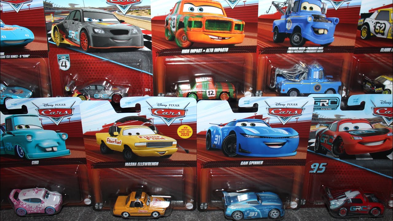 Mattel Disney Cars 2025 Case U Masha Ellswrench Fiber Fuel Chief High Impact Cam Spinner Cho GRC Max