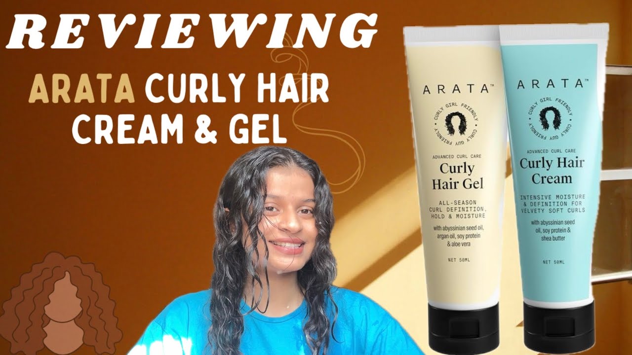 How to curl hair ? | ARATA hair cream and gel *Honest* review 👍👎 #curlyhair #heatlesscurl #arata