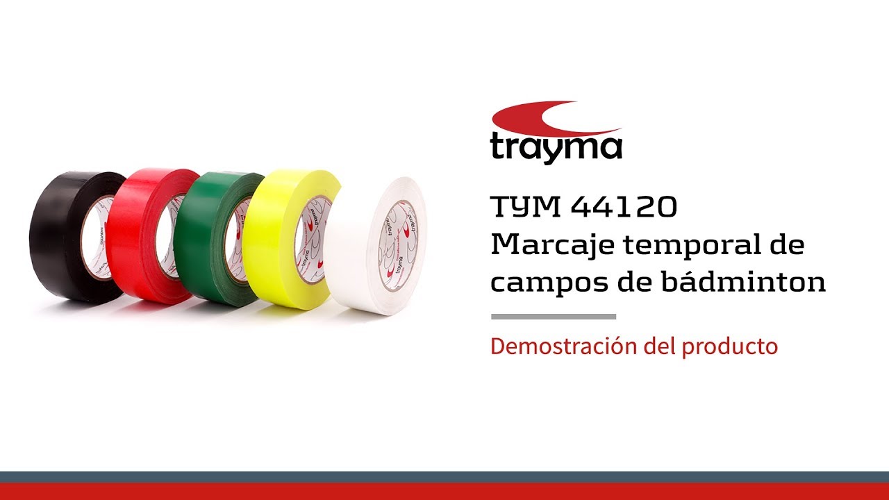 TYM 44120 Badminton - Cinta adhesiva para el marcaje temporal de campos de bádminton