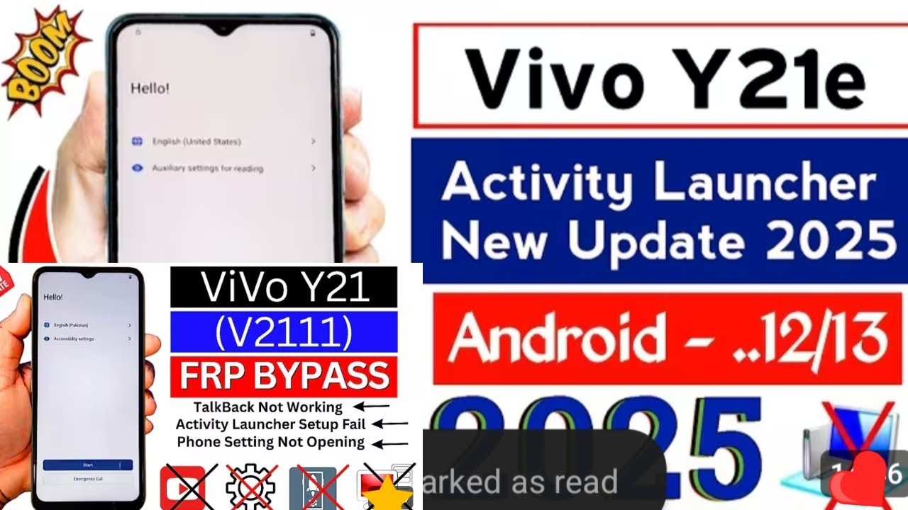 Vivo Y21 FRP BYPASS NEW METHOD AND UNLOCK GOOGLE FRP NEW UPDATE 2025 ANDROID VERSION 12/13 🔓