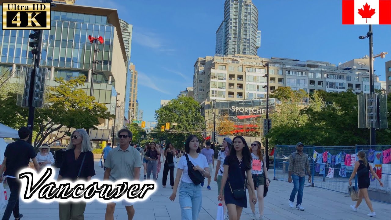 🇨🇦【4K】Vancouver Summer Walk -  Downtown to Yaletown (July, 2021)