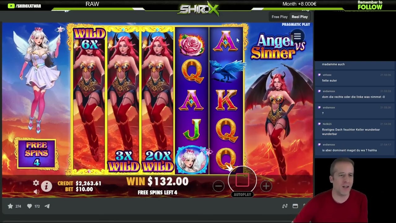 Mega Big Win on Angel vs Sinner by Pragmatic Play