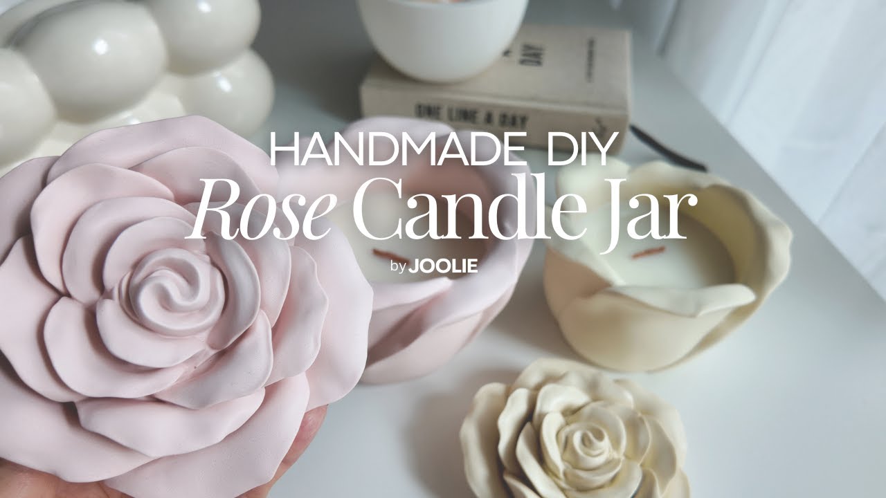 DIY candle jars with Jesmonite & Nicole Molds Rose Jar, 464 soy wax & Makesy wood wicks