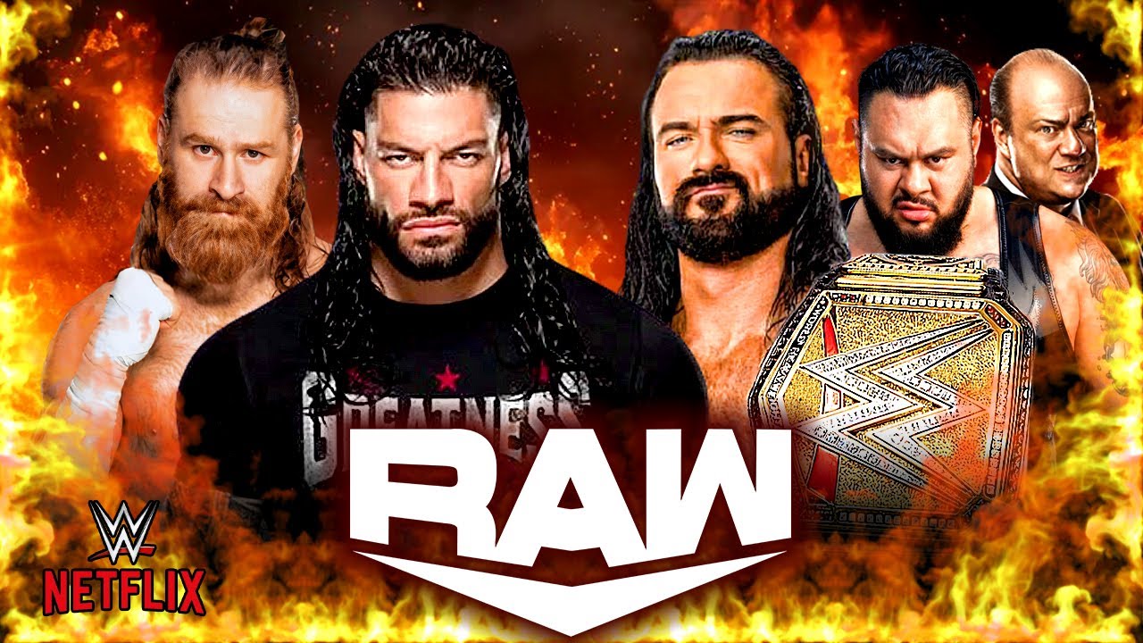 WWE Raw on Netflix: Roman Reigns Sami Zayn vs Drew McIntyre Bronson Reed Full Match 27-Jan-2026