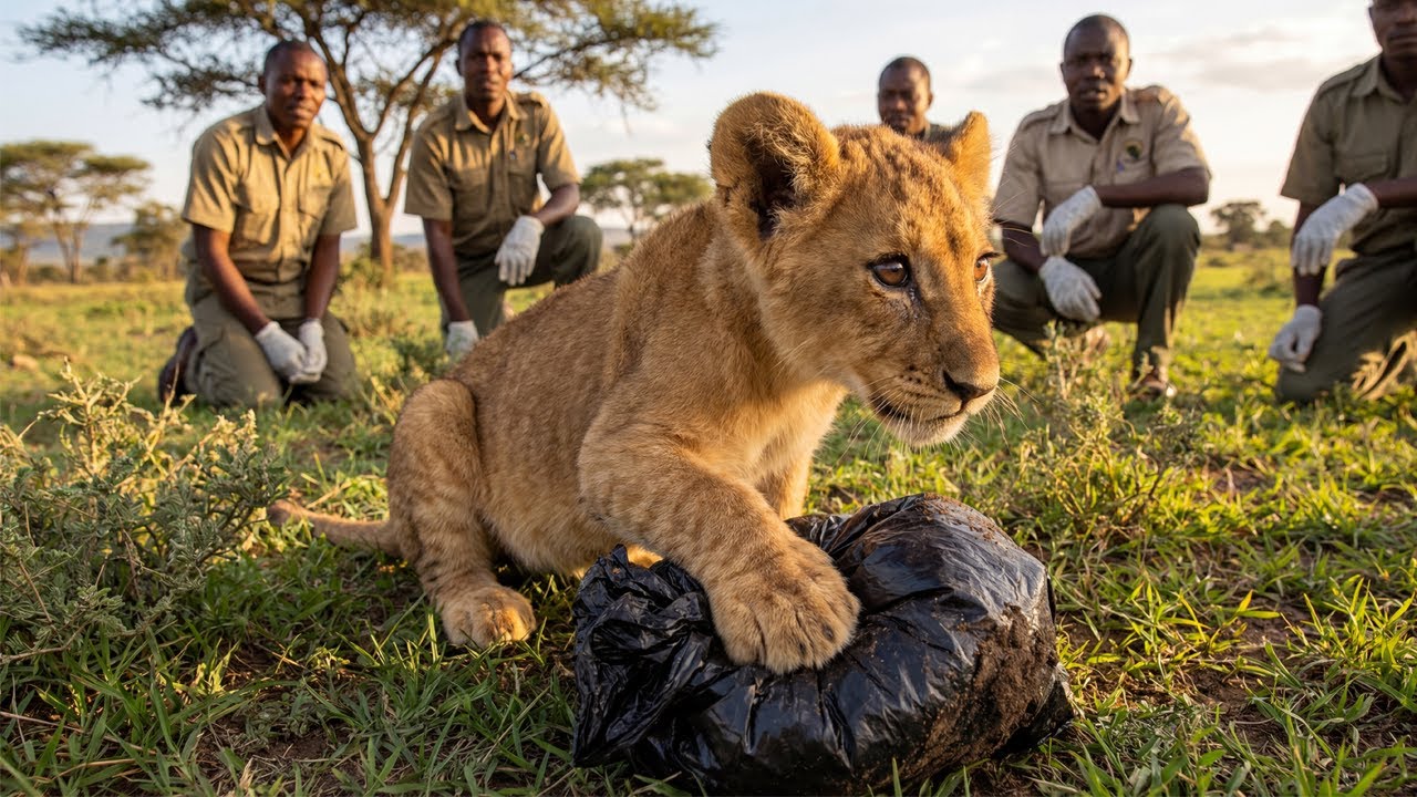 Crying Lion Cub Refused to Let Go of a Bag — What Was Inside Shocked Everyone